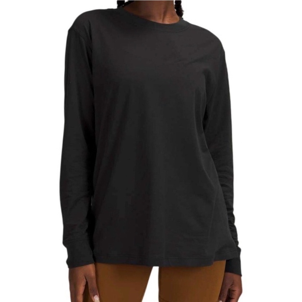 Lululemon Womens 14 All Yours Black Long Sleeve T Shirt